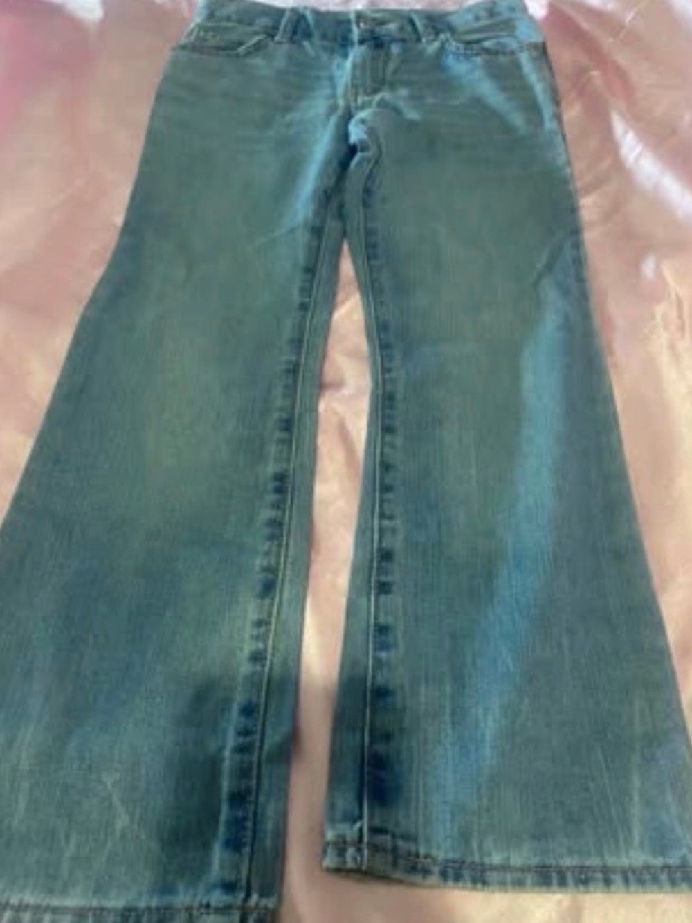 Place Women's Teal-Blue Flare Jeans